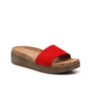 Donald J Pliner Red Suede Fiji Sandal Sz 8